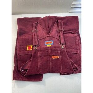 Empyre Corduroy Overalls Jumpsuit Burgundy Wide Leg Vintage Y2K Size M